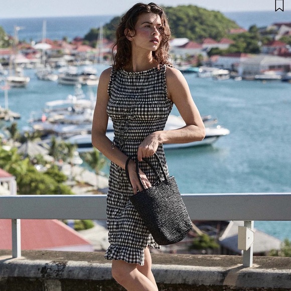 Doen Rosella Black and White Gingham Midi Dress - mordernwear.com